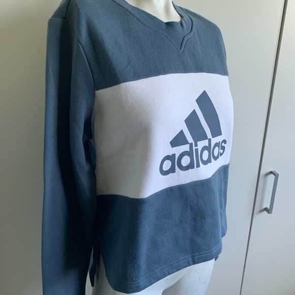 Adidas Colorblock cropped large sweatshirt - Picture 2 of 4